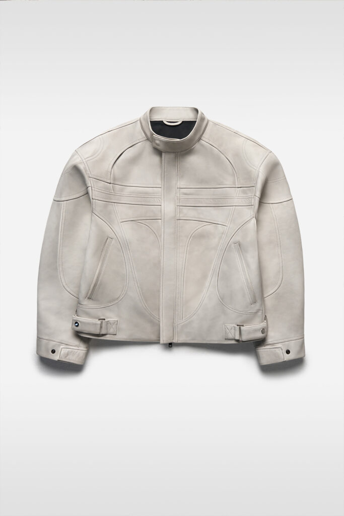 Куртка из натуральной кожи shark white