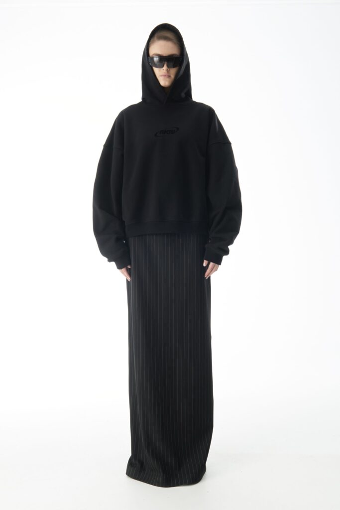 Юбка maxi в полоску black, черный