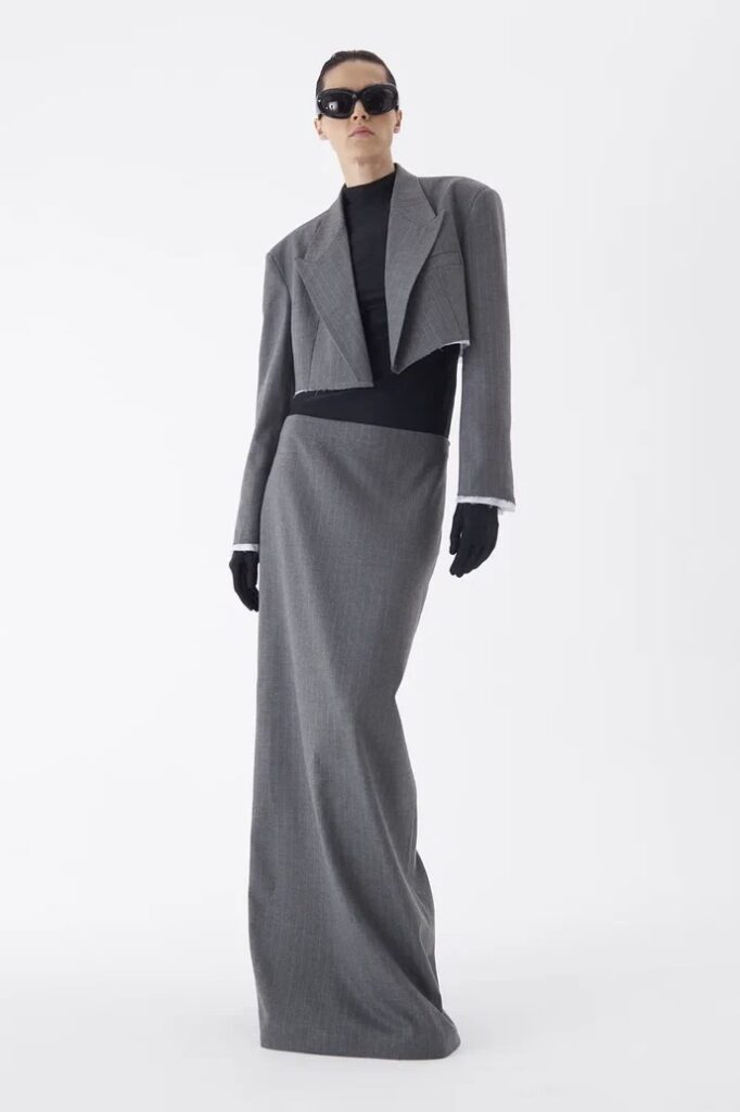 Юбка maxi в полоску grey, серый