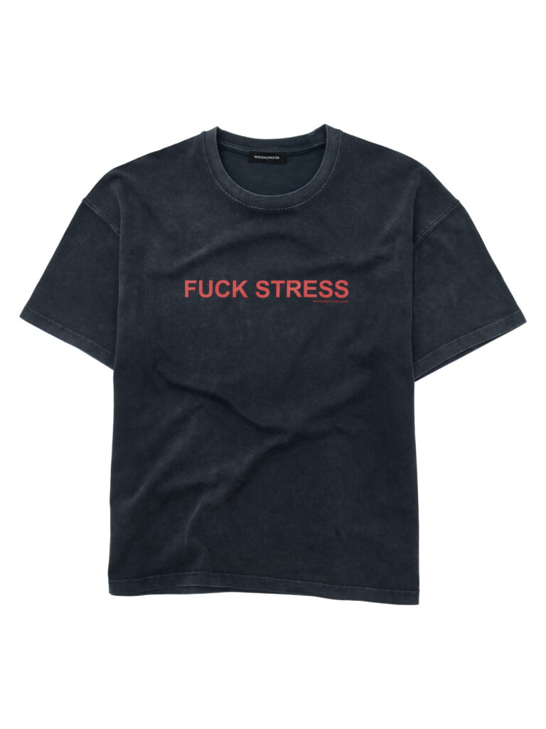 Футболка fuck stress grunge, графит