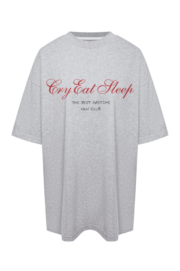 Футболка CRY EAT SLEEP grey, серый