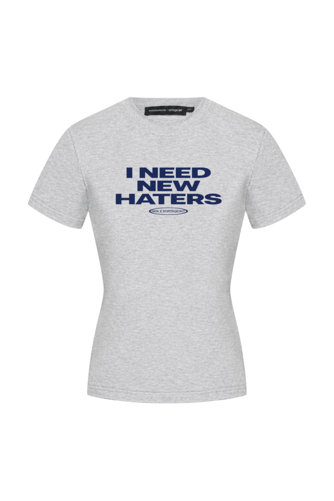 Футболка Nikonorova x Sortage kit HATERS melange, серый