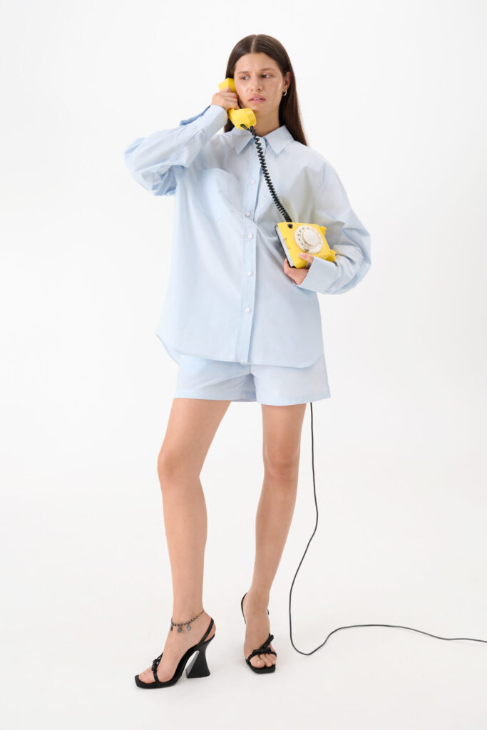Рубашка match oversize blue, голубой