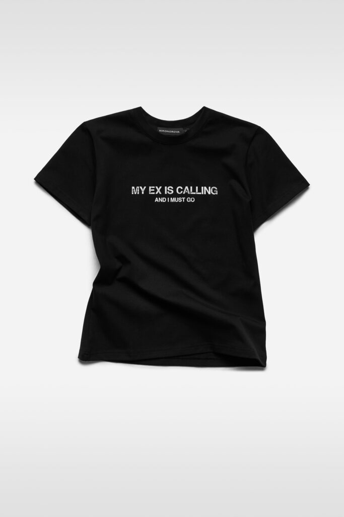 Футболка MY EX IS CALLING slim black, черный