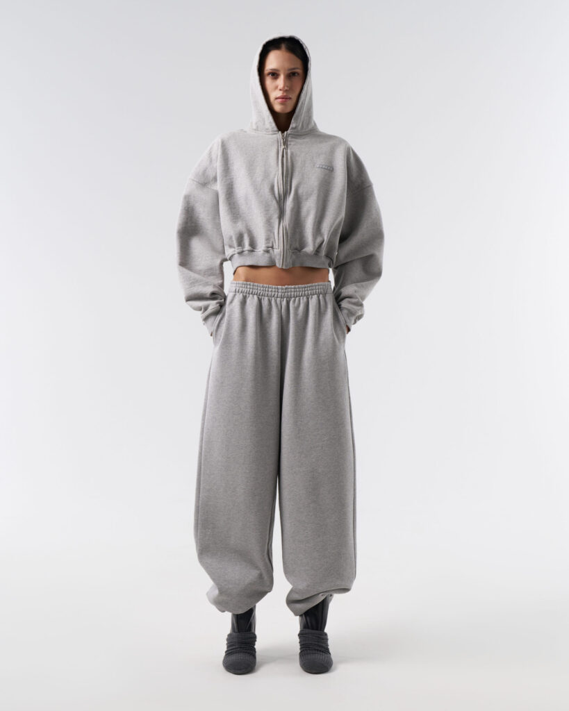 Худи crop NKN grey, серый