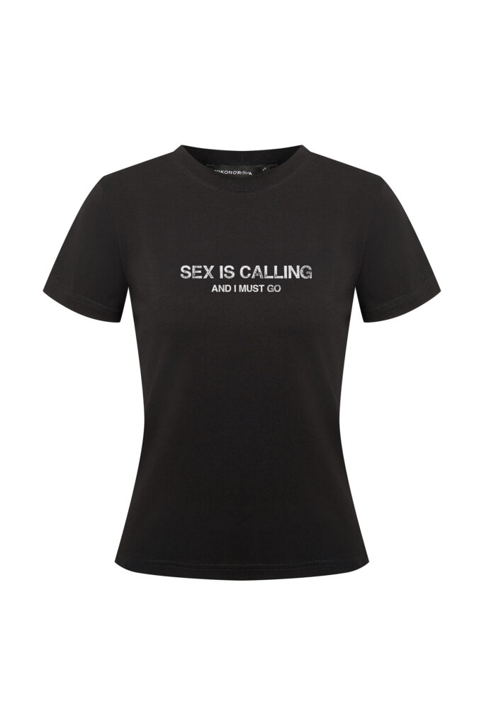 Футболка SEX IS CALLING slim black, черный