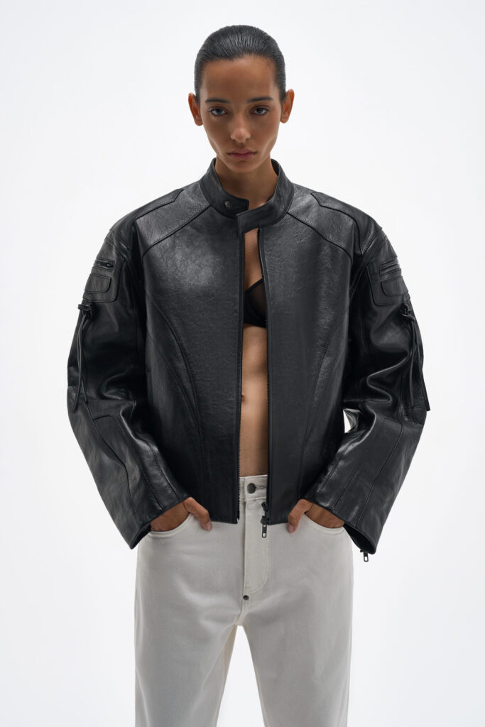 Куртка из натуральной кожи MOTO black , черный