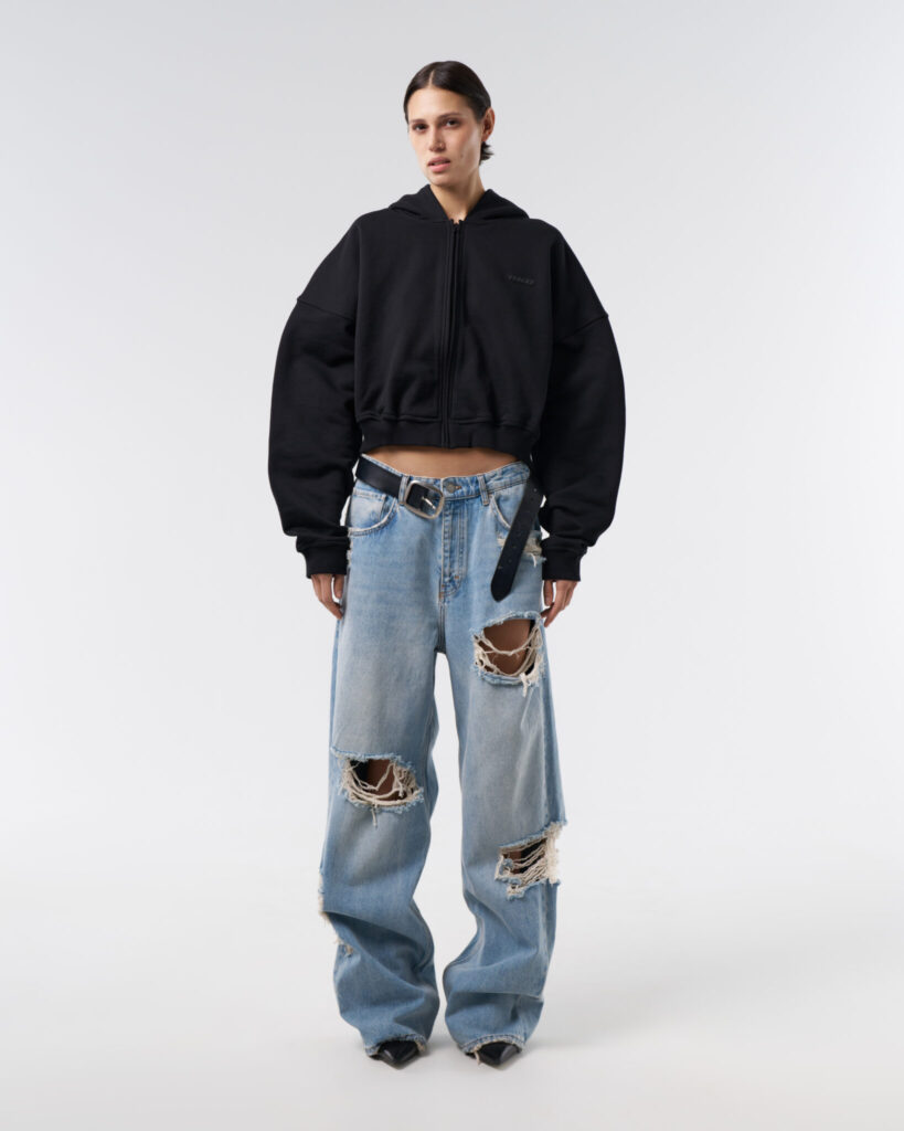Худи CROP NKN black, черный